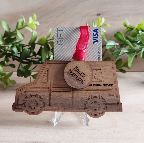 Postal Person GIFT IDEA!!! Laser Cut & Engraved Gift Card Ornament - Picture 1 of 4